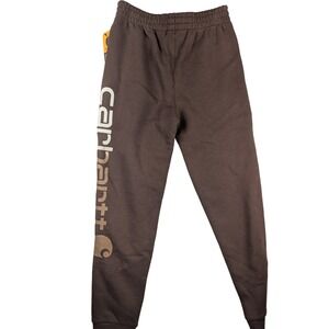 Carhartt Brown Logo Sweatpants‎ Joggers Built For Kids Size LG 14-16